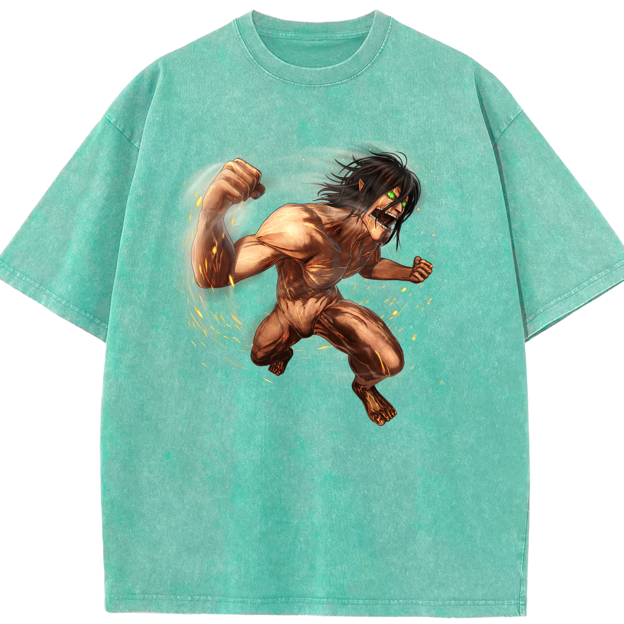 （画像用） 進撃の巨人 Attack on Titan 綿100% ヴィンテージ風 半袖Tシャツ（フロントプリント）